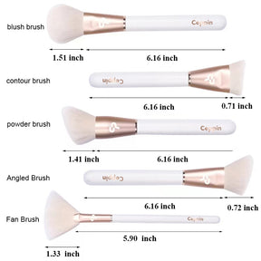 5 Pcs White Premium Synthetic Makeup Brush Set