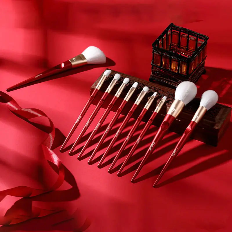 luxury makeup brush set, red makeup brush set, best gift